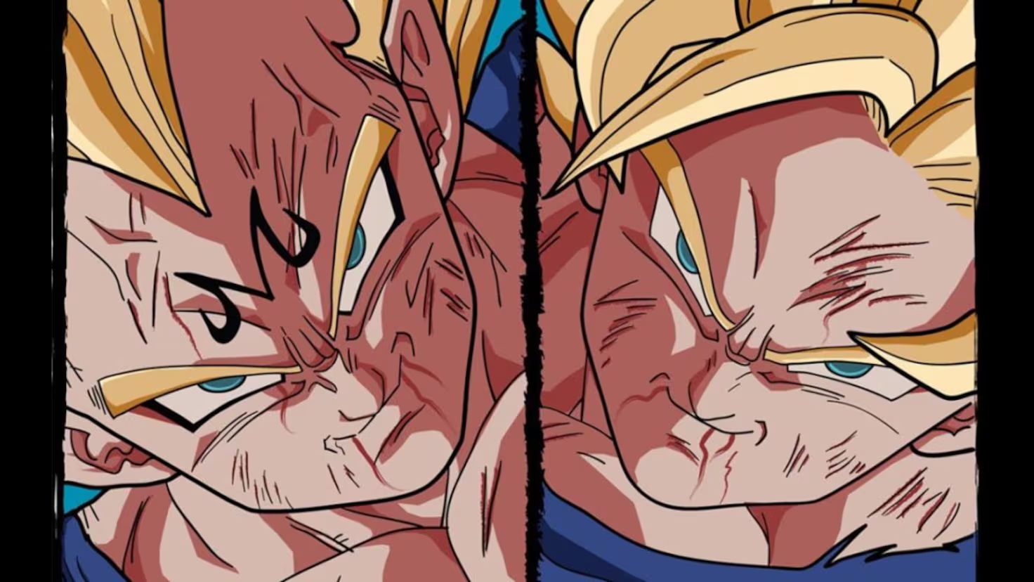 Goku vs majin vegeta Goku vs majin vegeta
