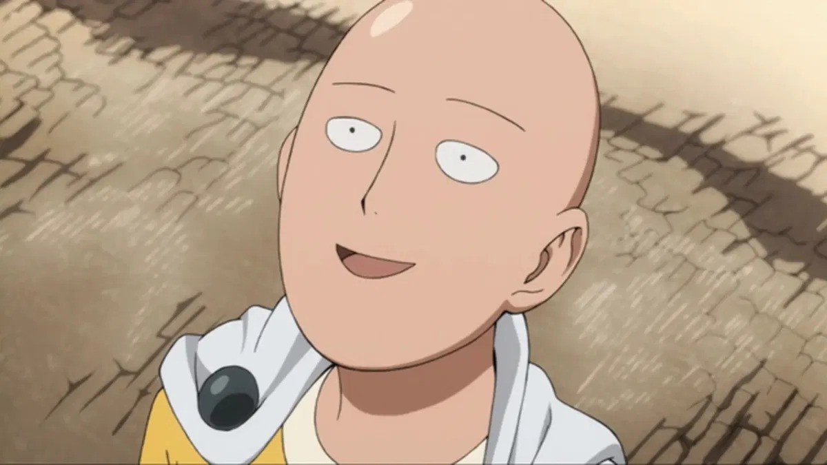 Saitama sonriendo