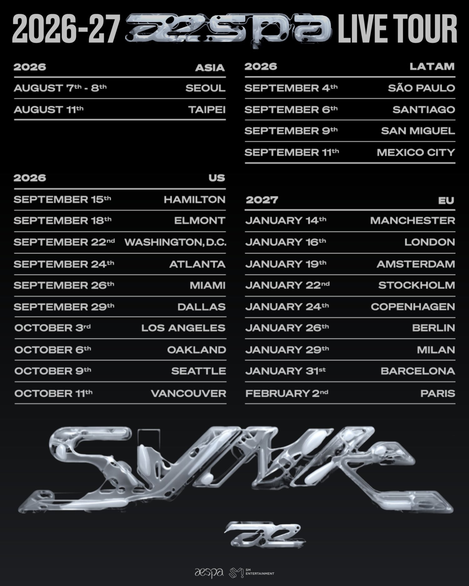 aespa - World tour 2026-27