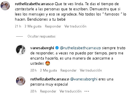 Comentarios a Vanesa Borghi en Instagram