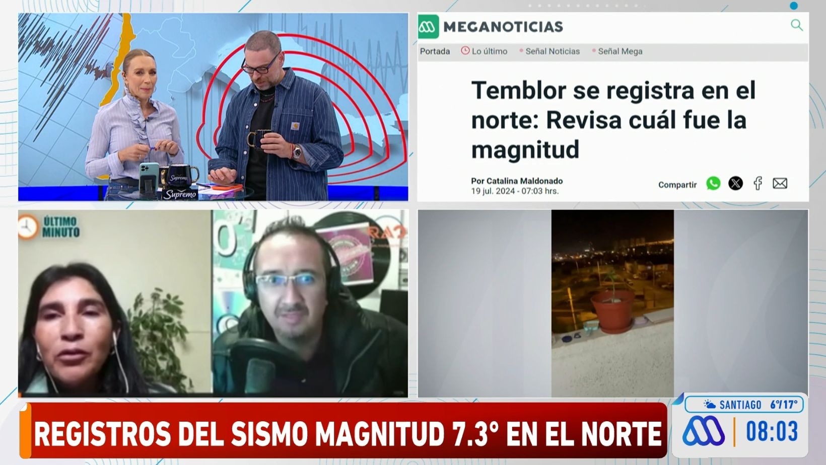 Sismo en el norte de Chile