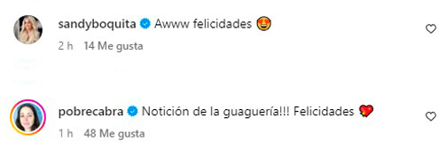 Comentarios de Sandy Boquita y Paloma Salas