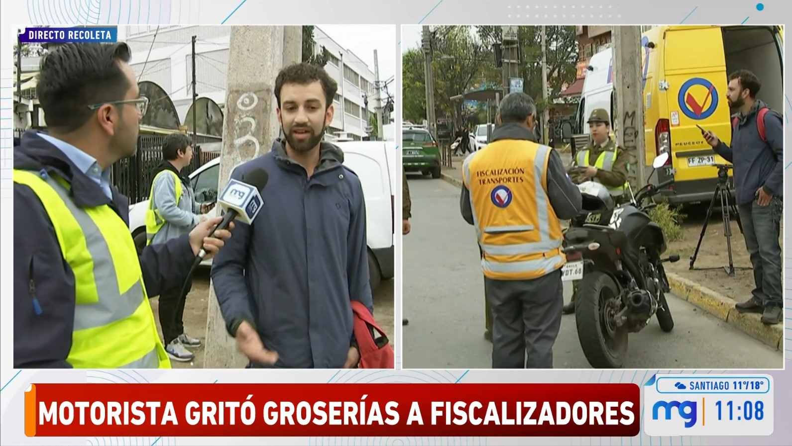 Fiscalizadores controlan a motorista