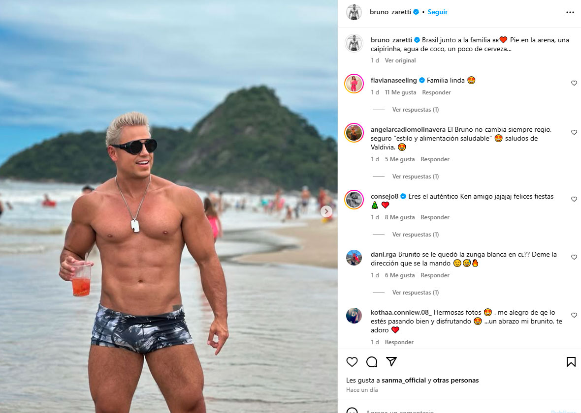 Bruno Zaretti de vacaciones en Brasil