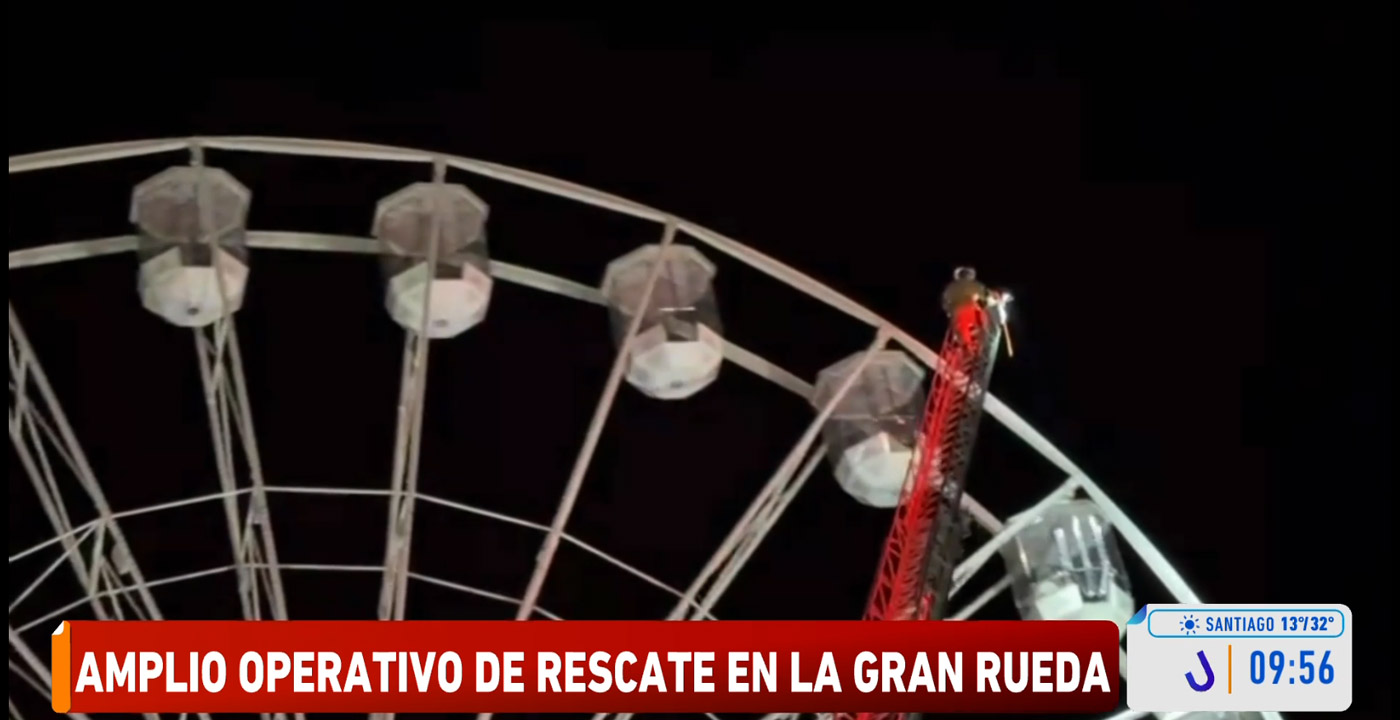 Rescate de Bomberos en la Gran Rueda de Viña del Mar