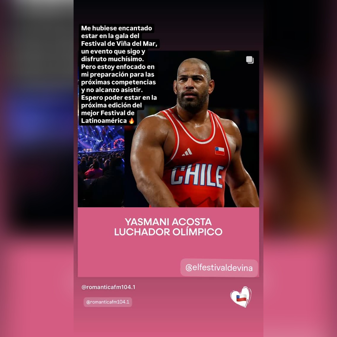 Historia de Instagram de Yasmani Acosta