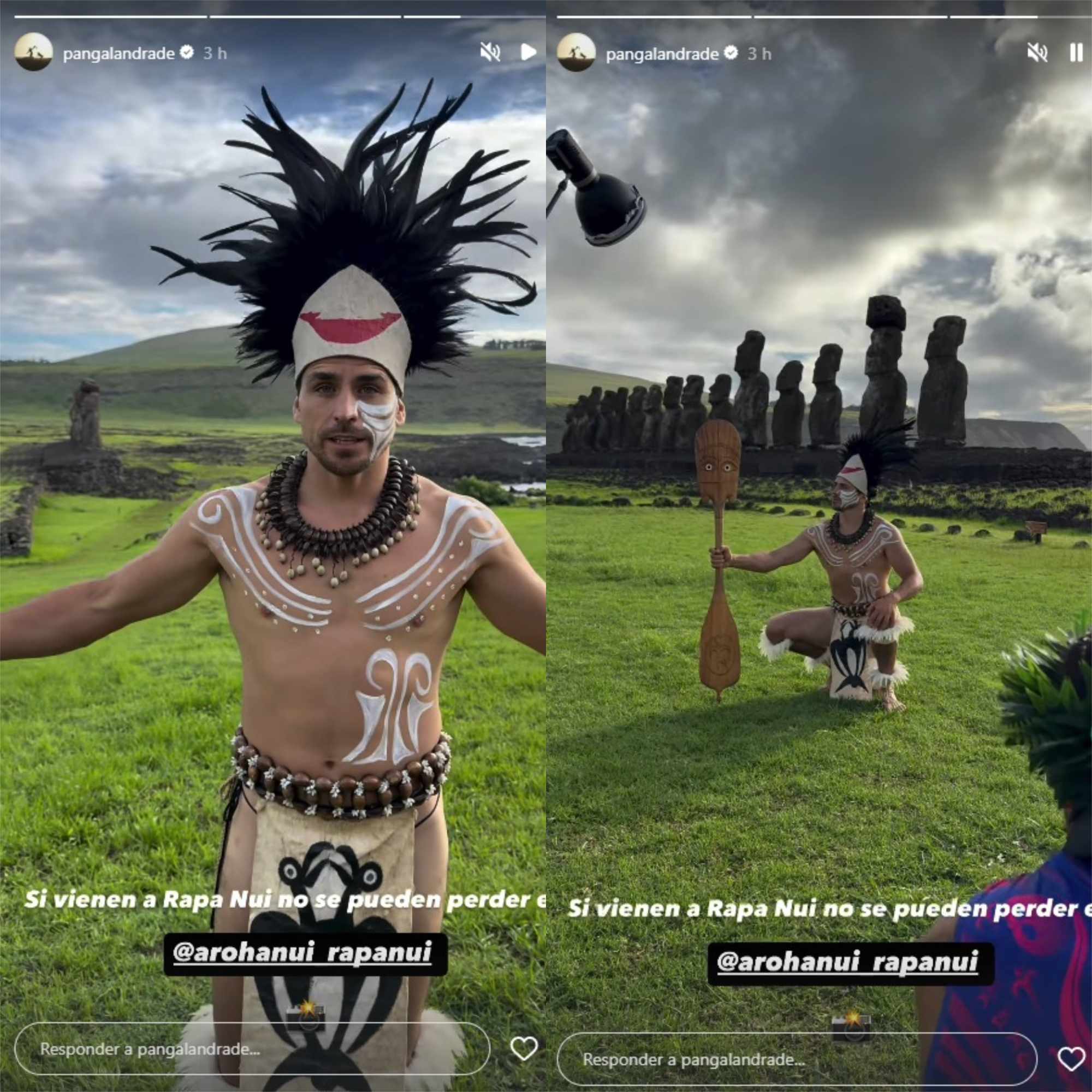 Pangal Andrade con la vestimenta Rapa Nui Pangal Andrade con la vestimenta Rapa Nui