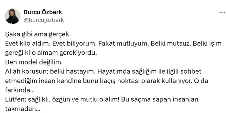 Declaración de Burcu Özberk