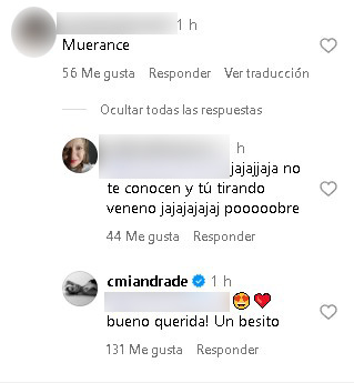 Comentario en post de Camila Andrade