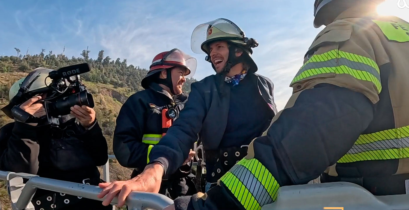 Joaquín Méndez con Bomberos