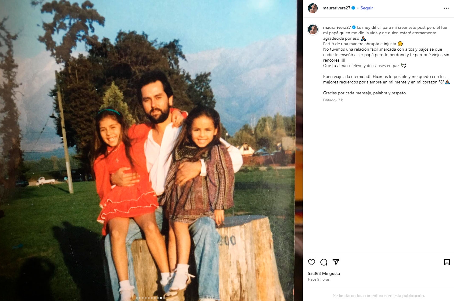 Maura Rivera despide a su padre