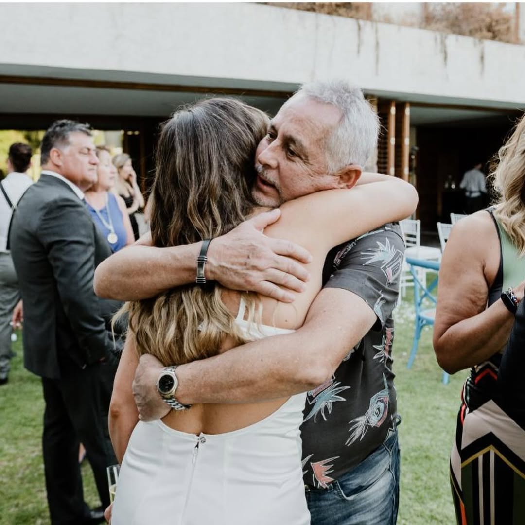 Maura Rivera y su padre