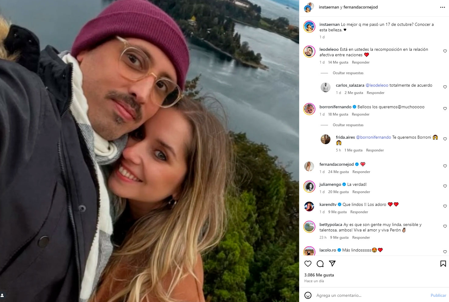 Fernanda Cornejo y su pareja