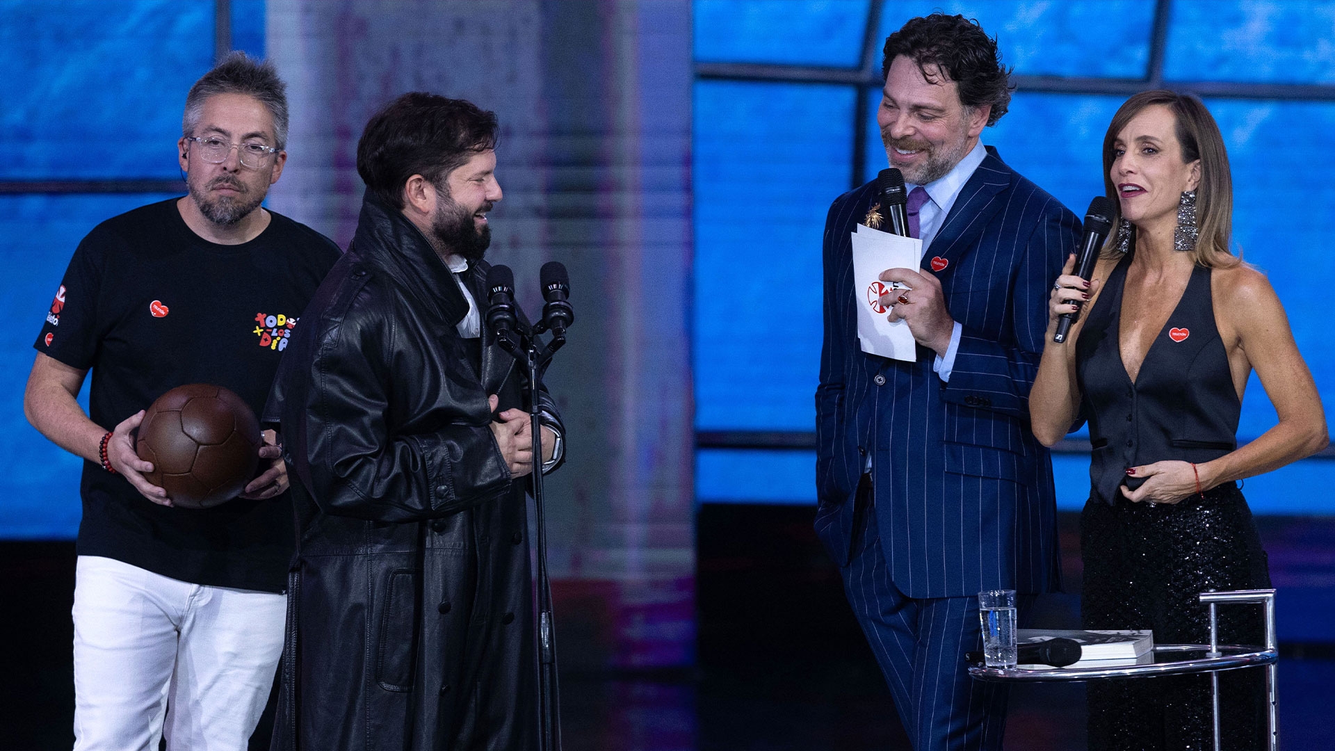 José Antonio Neme y el presidente Boric en la Teletón