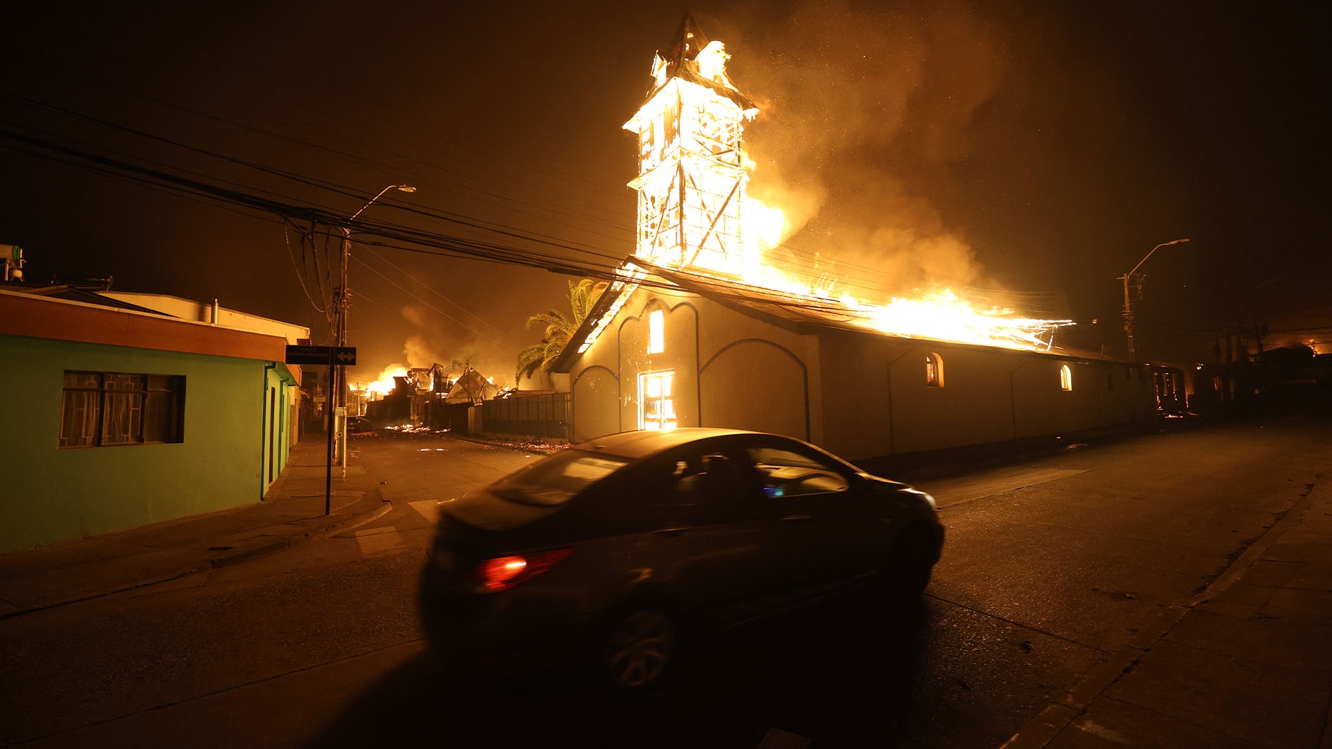 Incendio en la región del Biobío