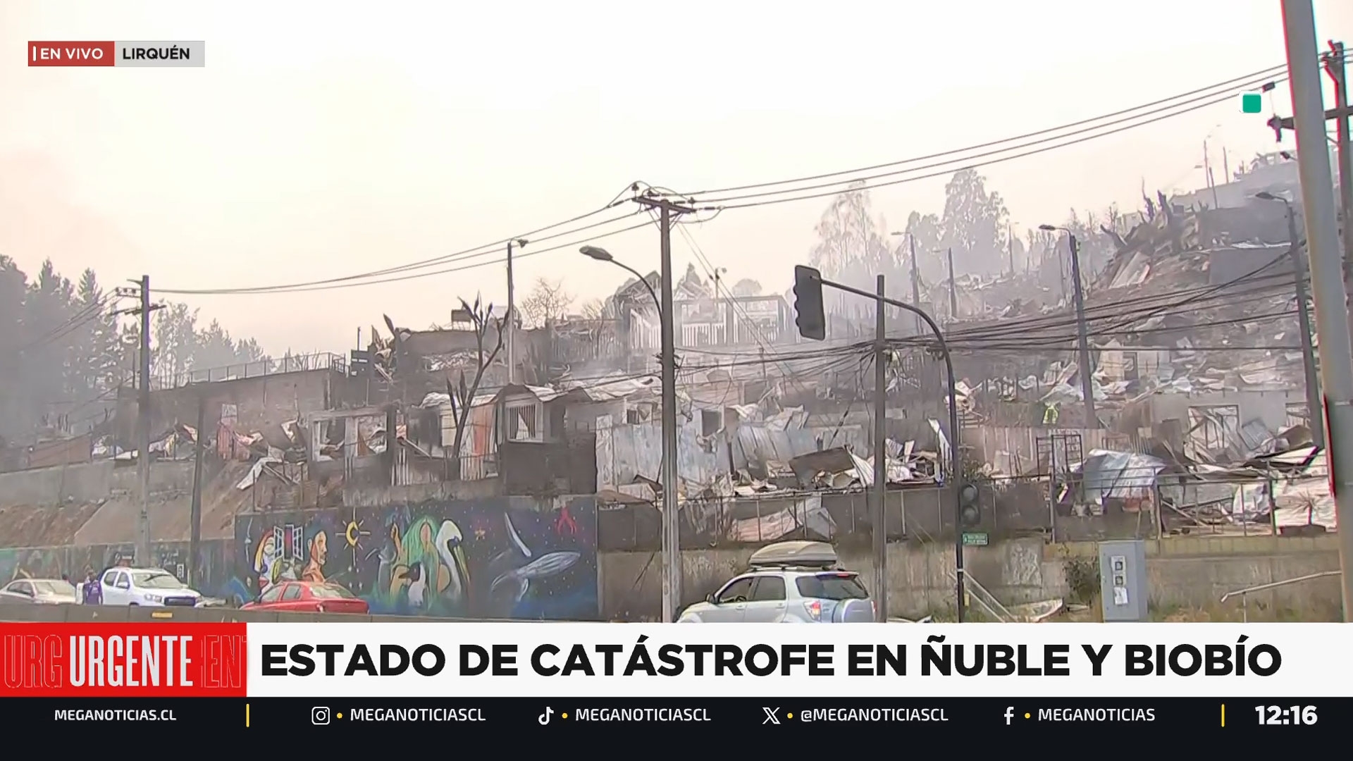 Incendio en la región del Biobío