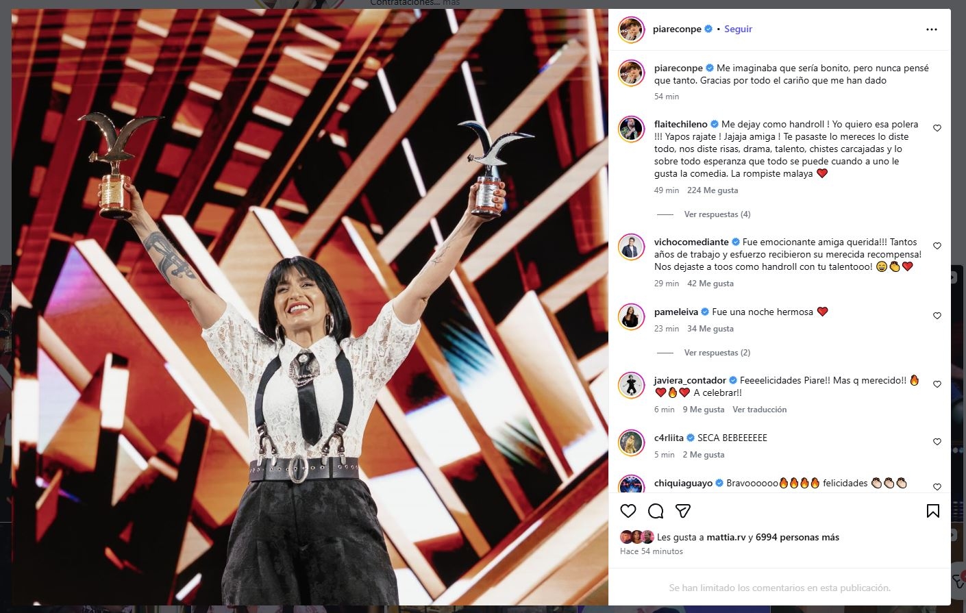 Instagram de Piare con Pe