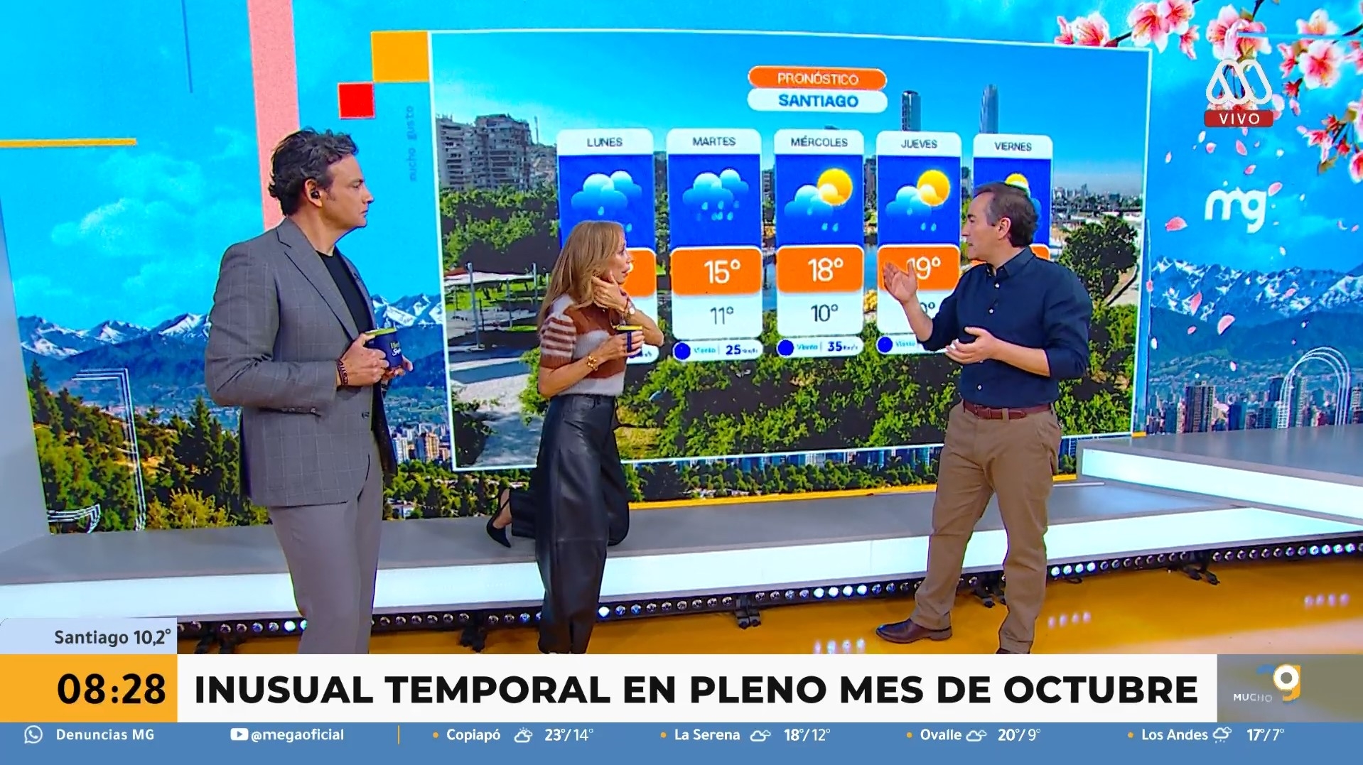 Pronóstico sistema frontal santiago