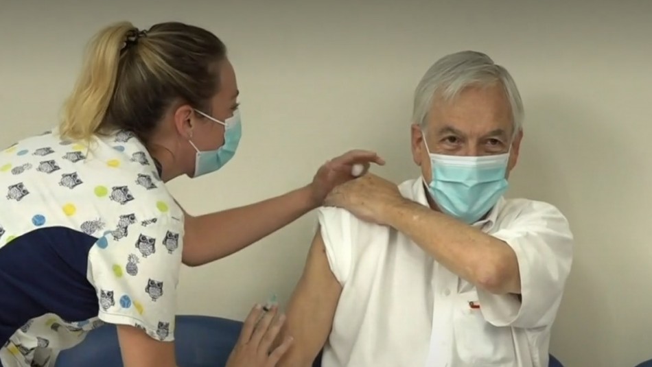 Presidente Piñera. Presidente tras recibir segunda dosis: