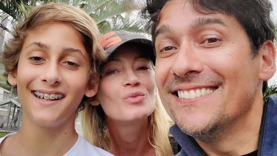 Rafael Araneda y parte de su familia.
