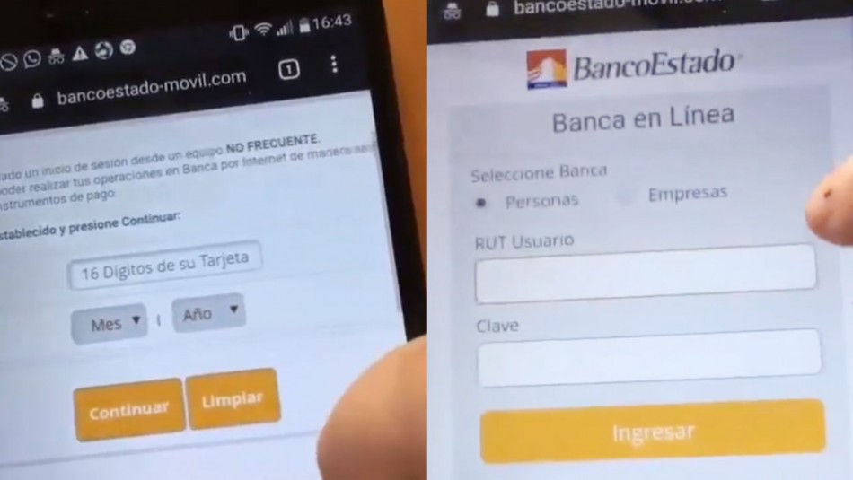 bancoestado estafa BancoEstado alerta sobre suplantación de su sitio web que exige datos de tarjeta bancaria