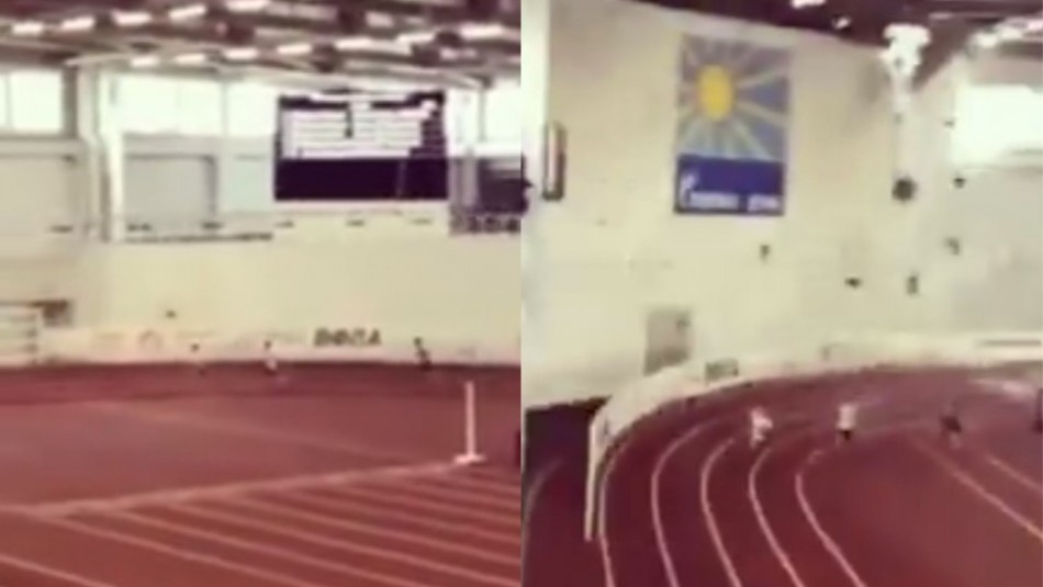 Rusia Muro colapsa en competencia atlética en Rusia.