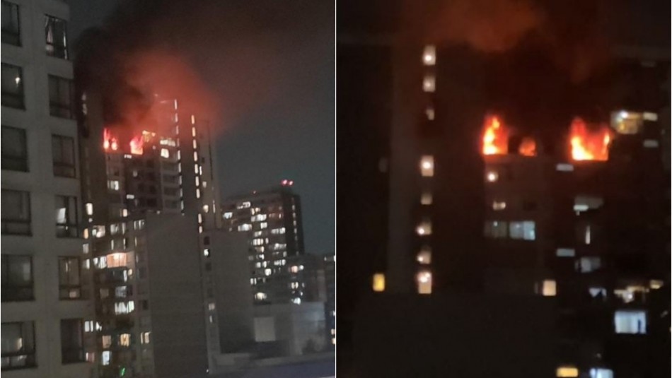 Gran incendio afecta a departamentos en Santiago Centro Gran incendio afecta a departamentos en Santiago Centro