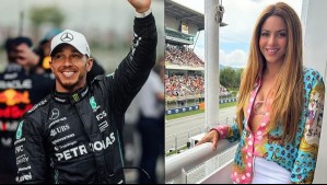 La foto de Shakira y Lewis Hamilton entre tragos, amigos y abrazos: Así celebraron el podio del piloto en Barcelona