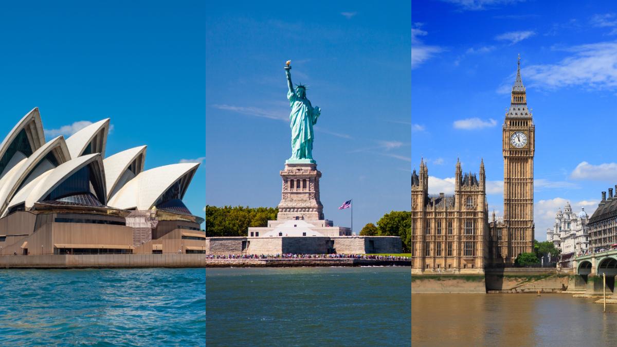 Sídney, Nueva York y Londres (Shutterstock)