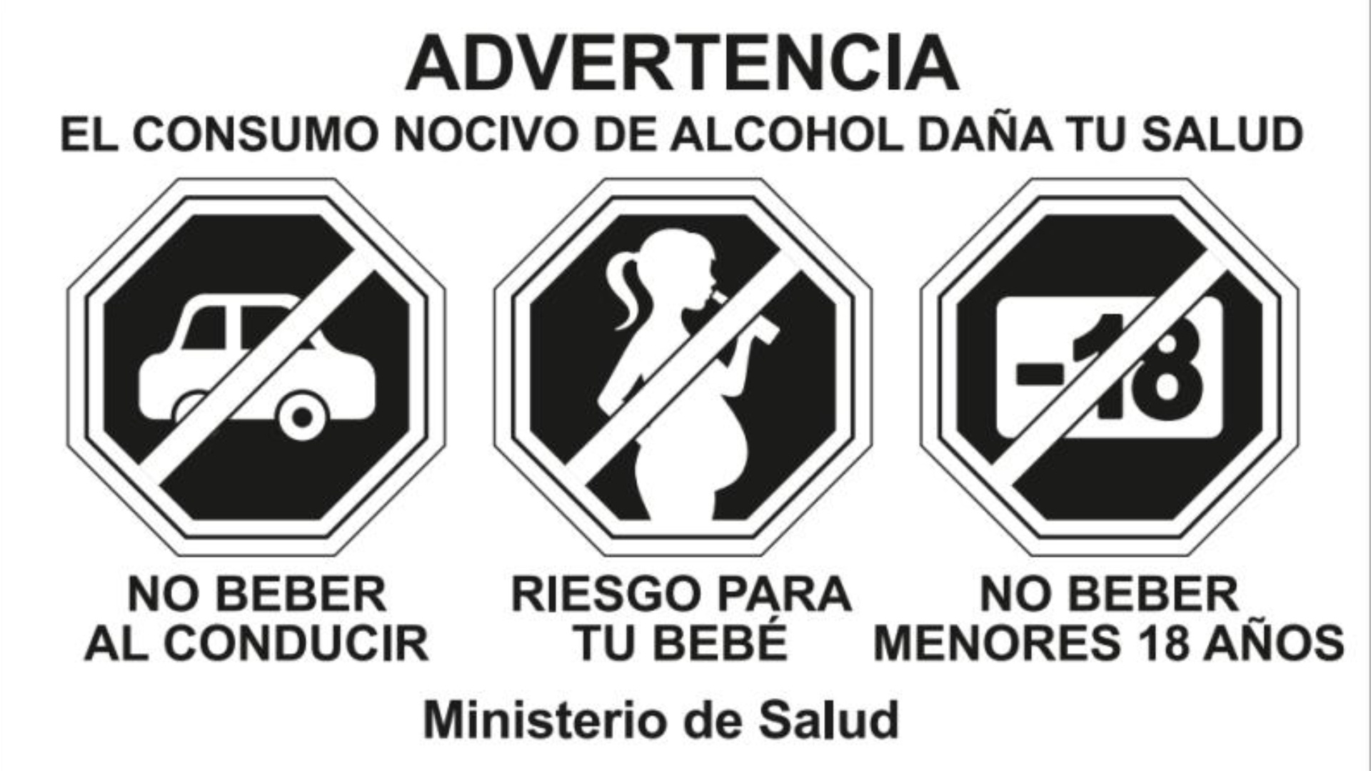 Nuevas etiquetas en bebidas alcohólicas (Ministerio de Salud)