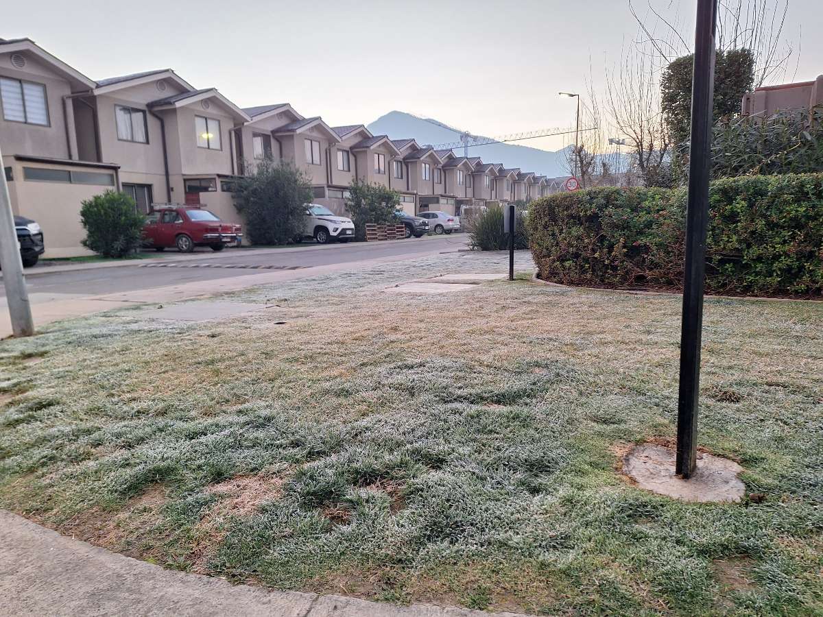 Escarcha matinal en Santiago (Meganoticias)