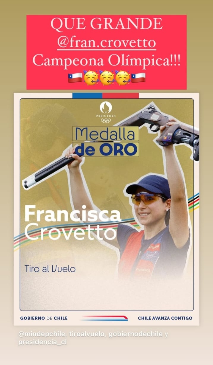 Historia de Tomás González felicitado a Francisca Crovetto (Instagram)