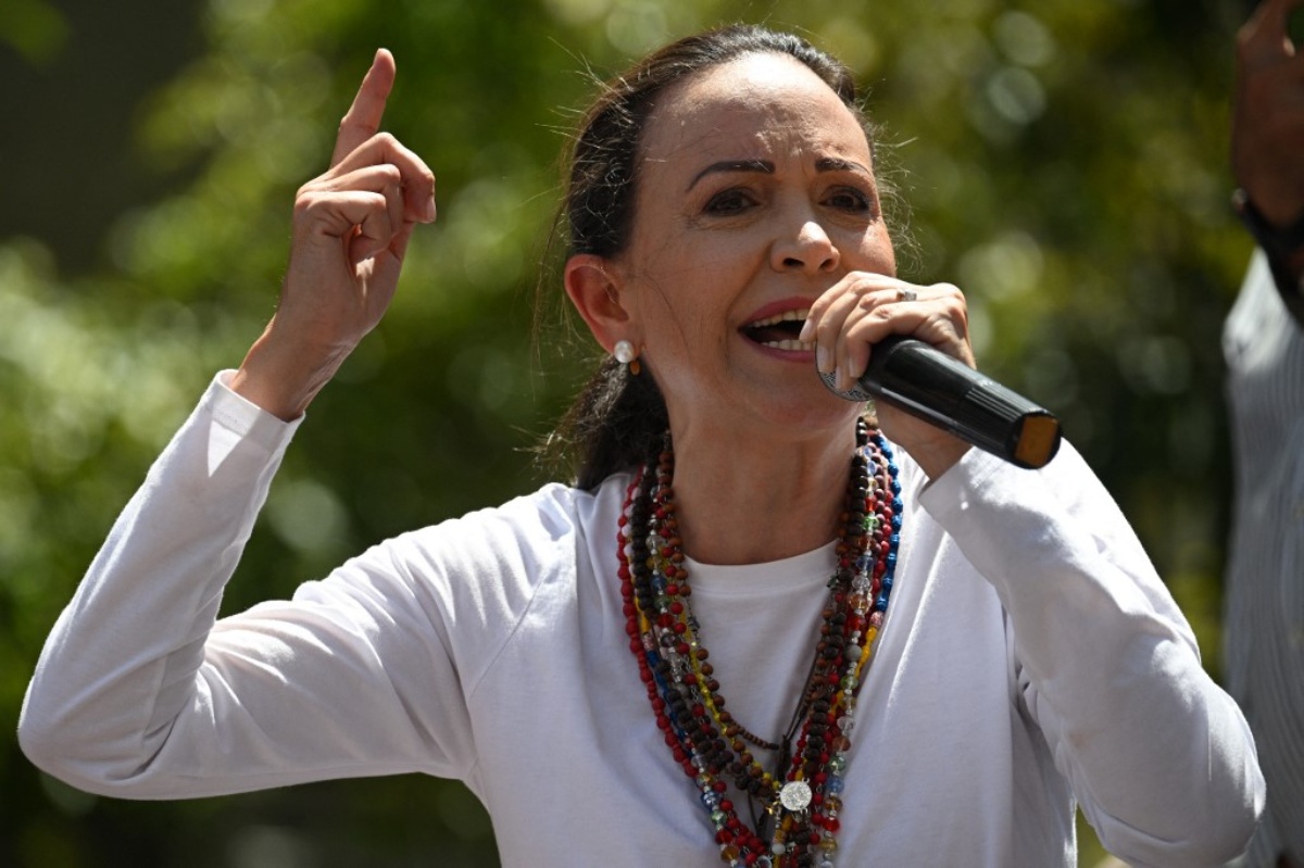 María Corina Machado en una protesta opositora en Caracas (AFP)