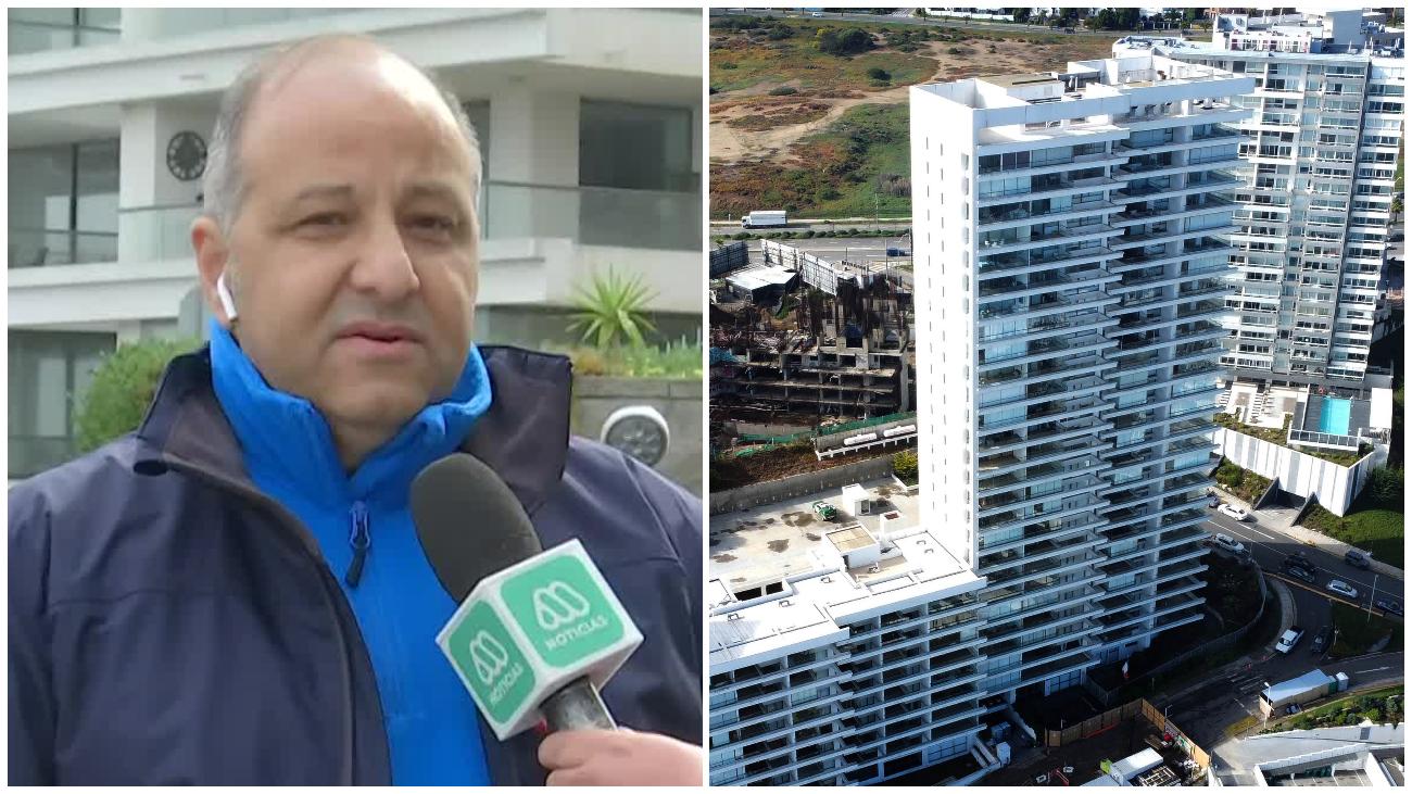 Rodrigo Fernández, vocero del Edificio Miramar/Edificio Miramar de Reñaca (Meganoticias/Aton)