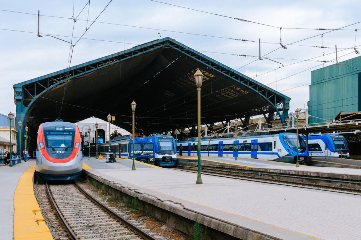 Trenes de EFE en la Estación Central de Santiago (X @EFETrenesChile)