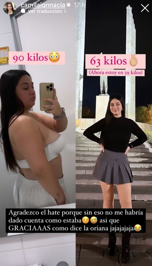 El cambio físico de Camila Sepúlveda (Instagram)