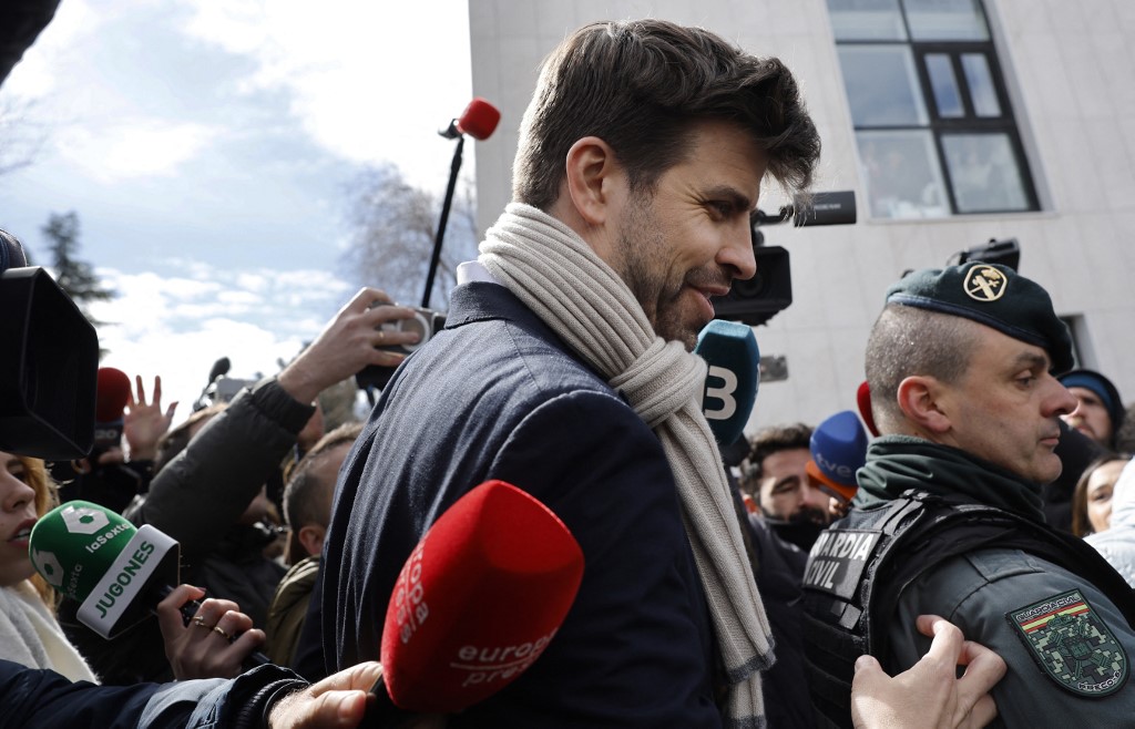 Gerard Piqué llegando a la audiencia