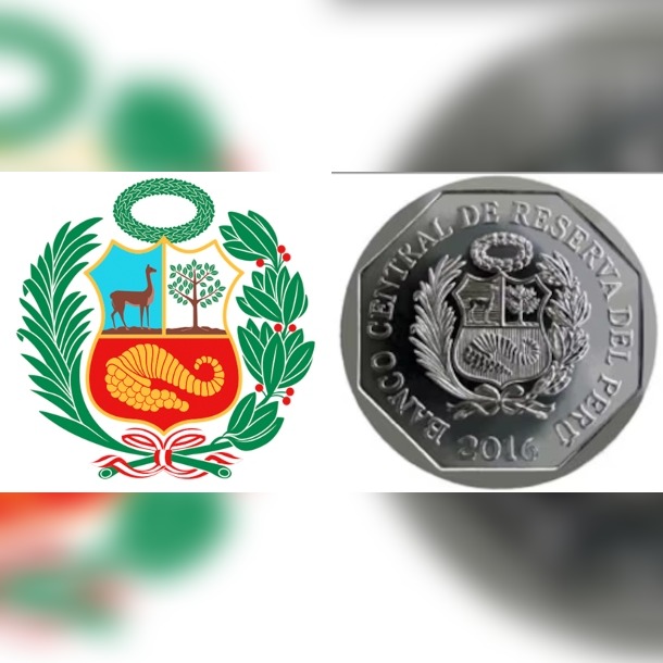 Este escudo sí es un símbolo patrio de Perú, pero no el que debieran llevar las monedas (Proyecto Símbolos Patrios)