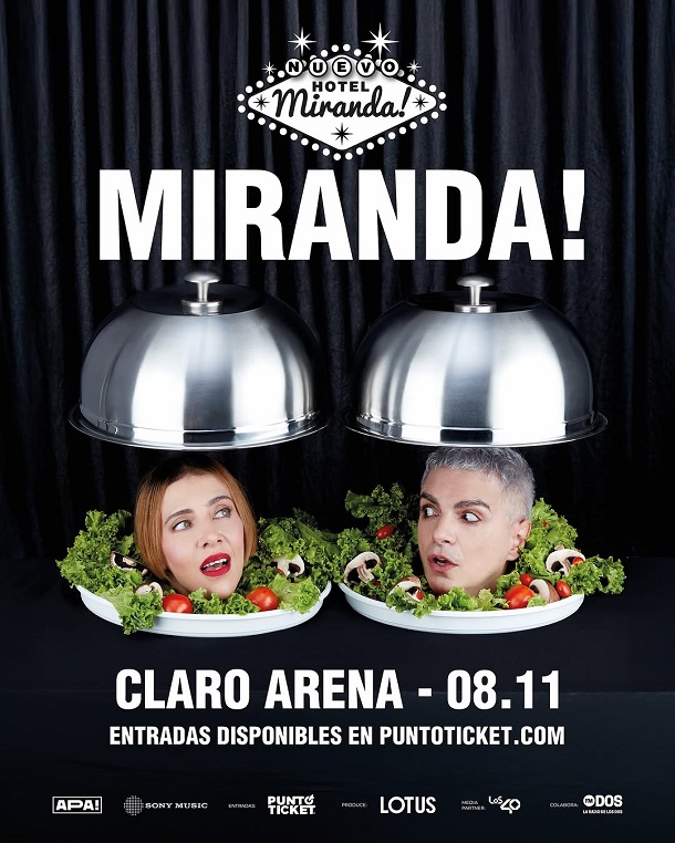 Afiche oficial del concierto de Miranda! en el Claro Arena (Lotus)