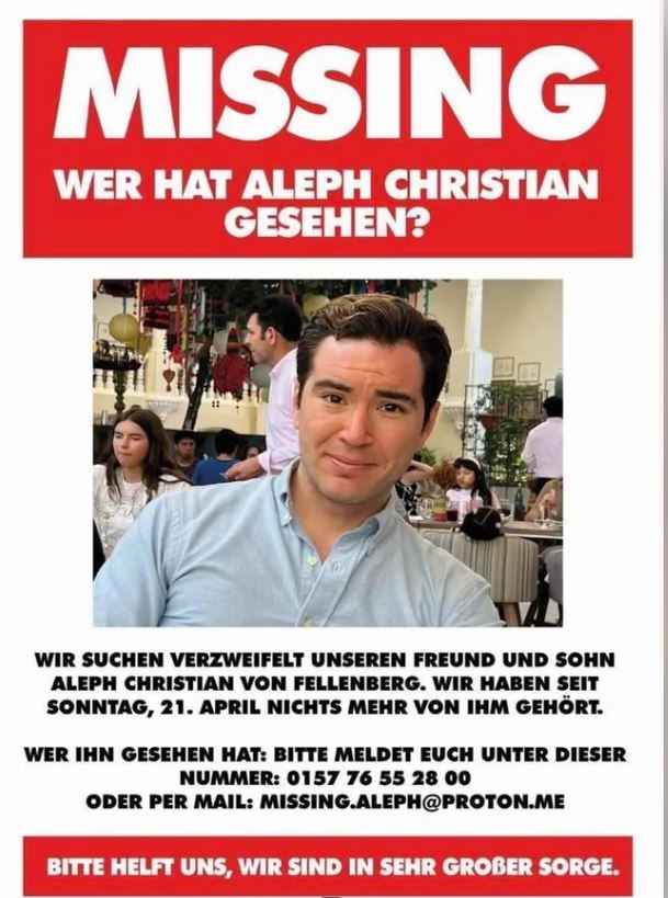 Afiche búsqueda de Aleph Christian von Fellenberg