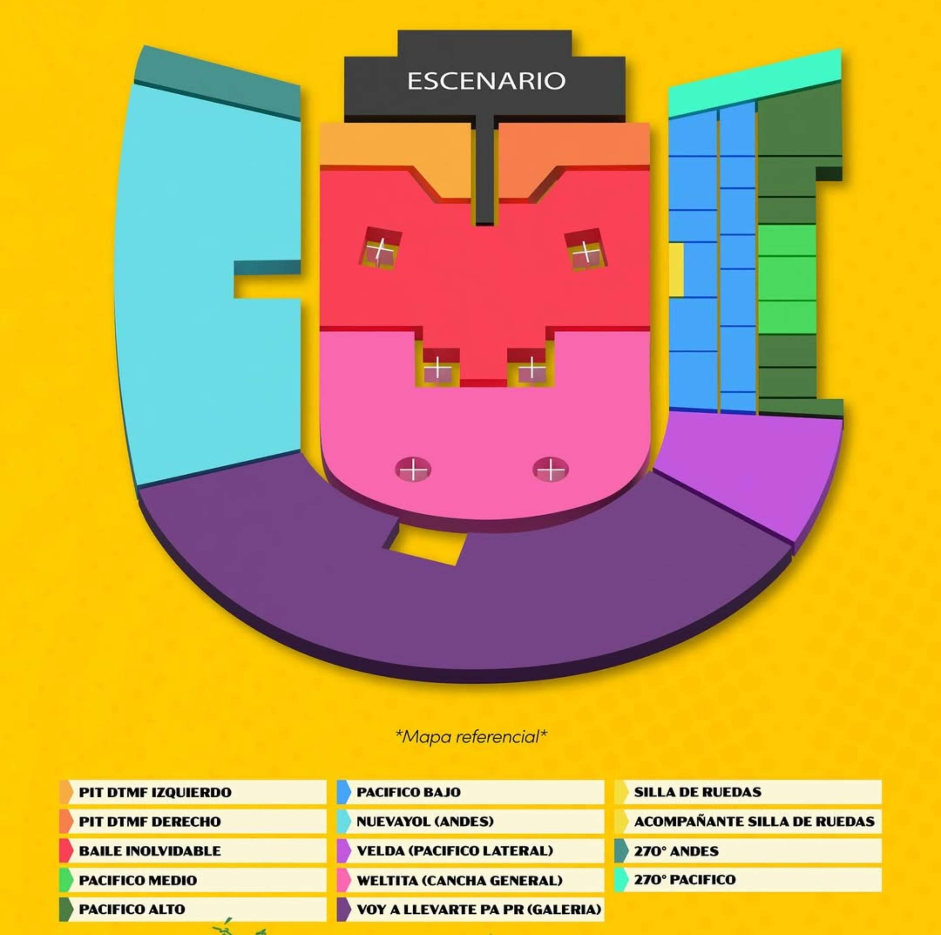 Mapa de ubicaciones del Estadio Nacional