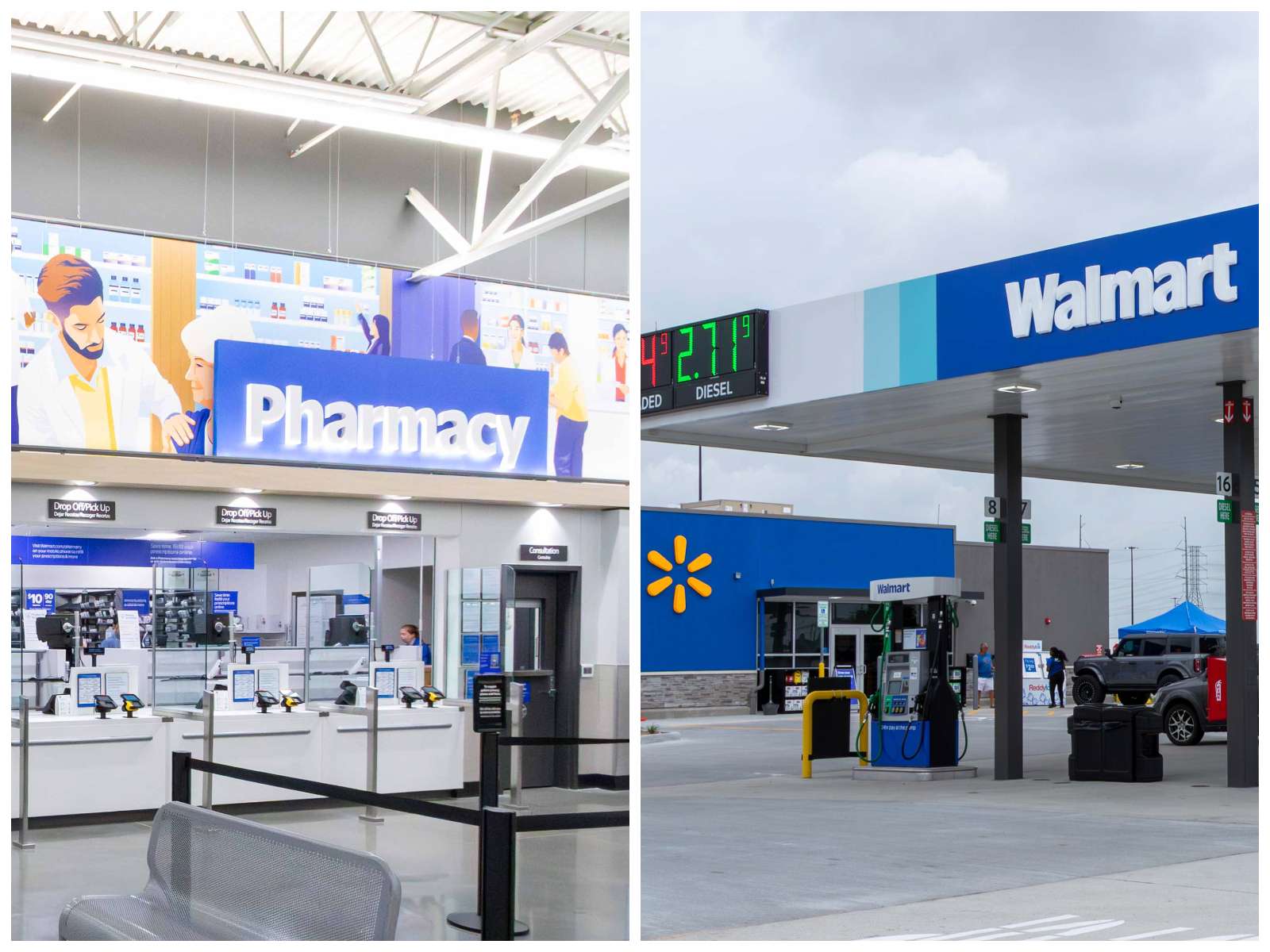 Farmacia y estación de servicios (Walmart)