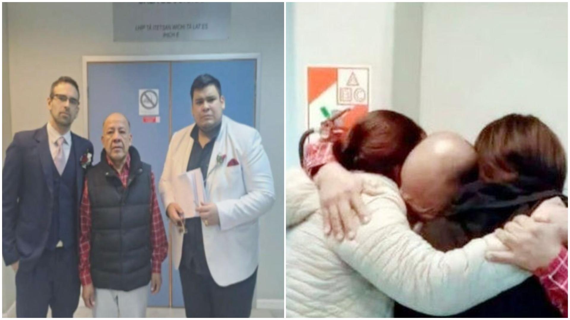 Benicio Cuellar con sus abogados y con su familia / RRSS