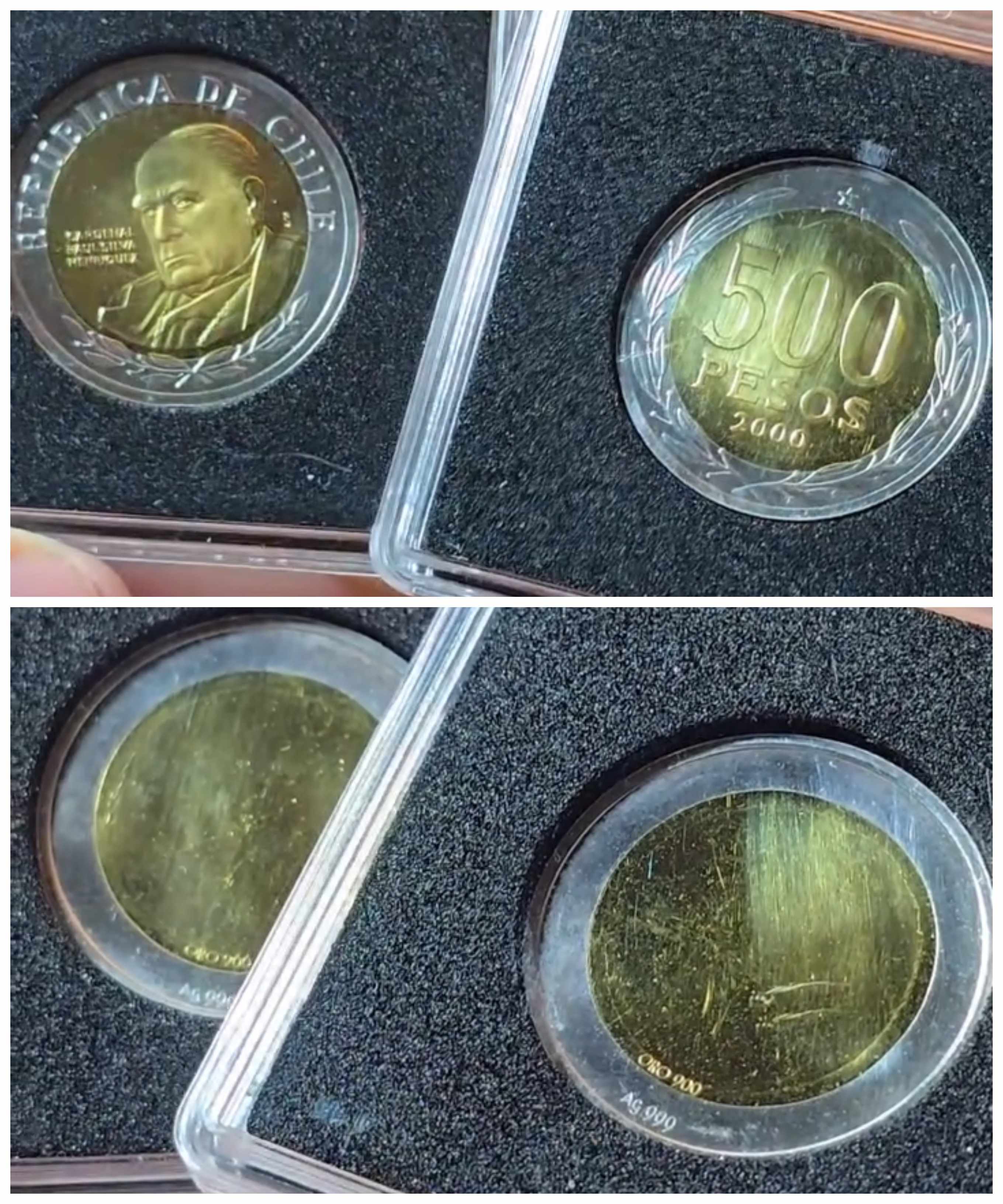 Así son los modelos de monedas de $500 que mostró el coleccionista (Instagram)