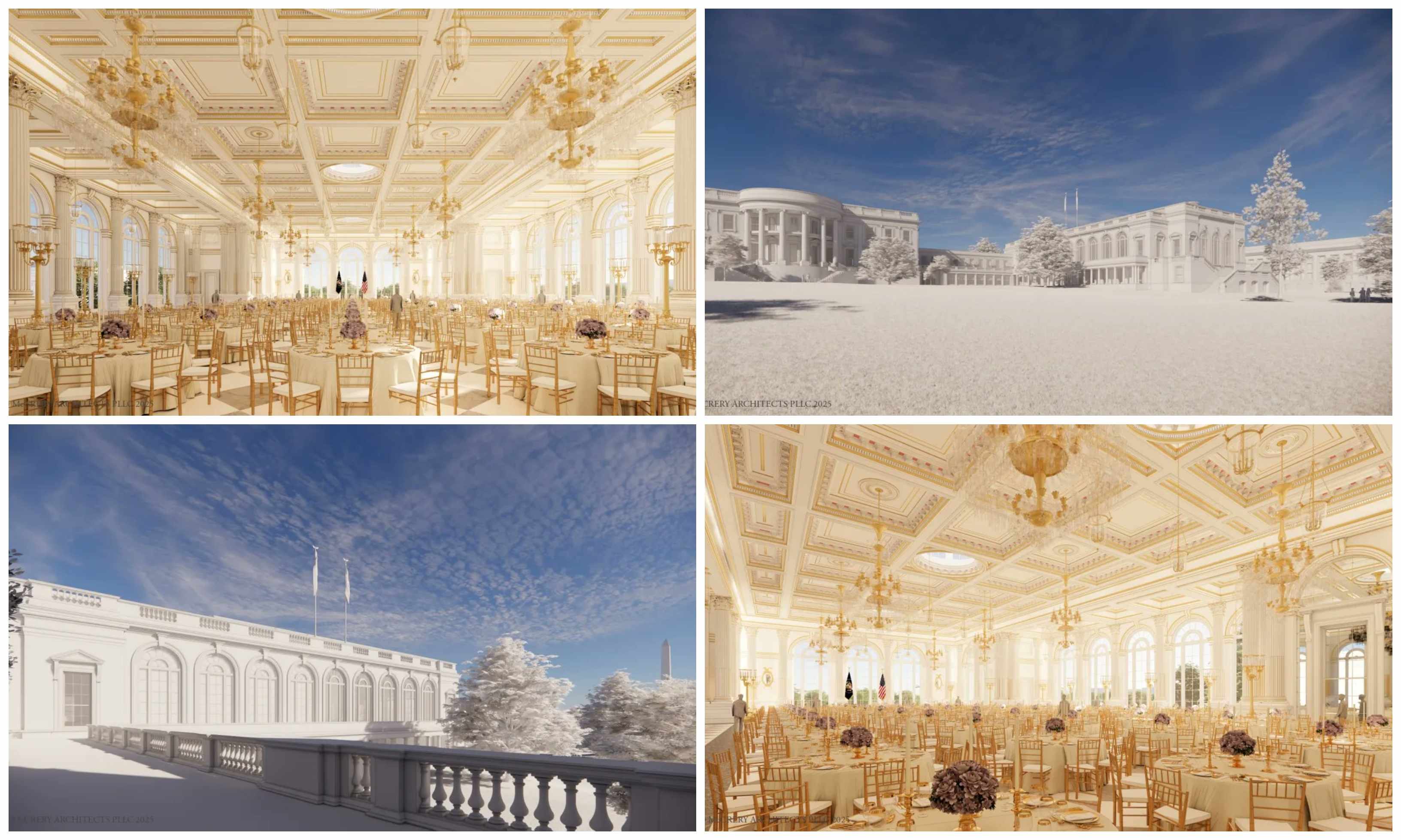 Así será la fachada externa y el interior del nuevo salón de baile de la Casa Blanca (X)