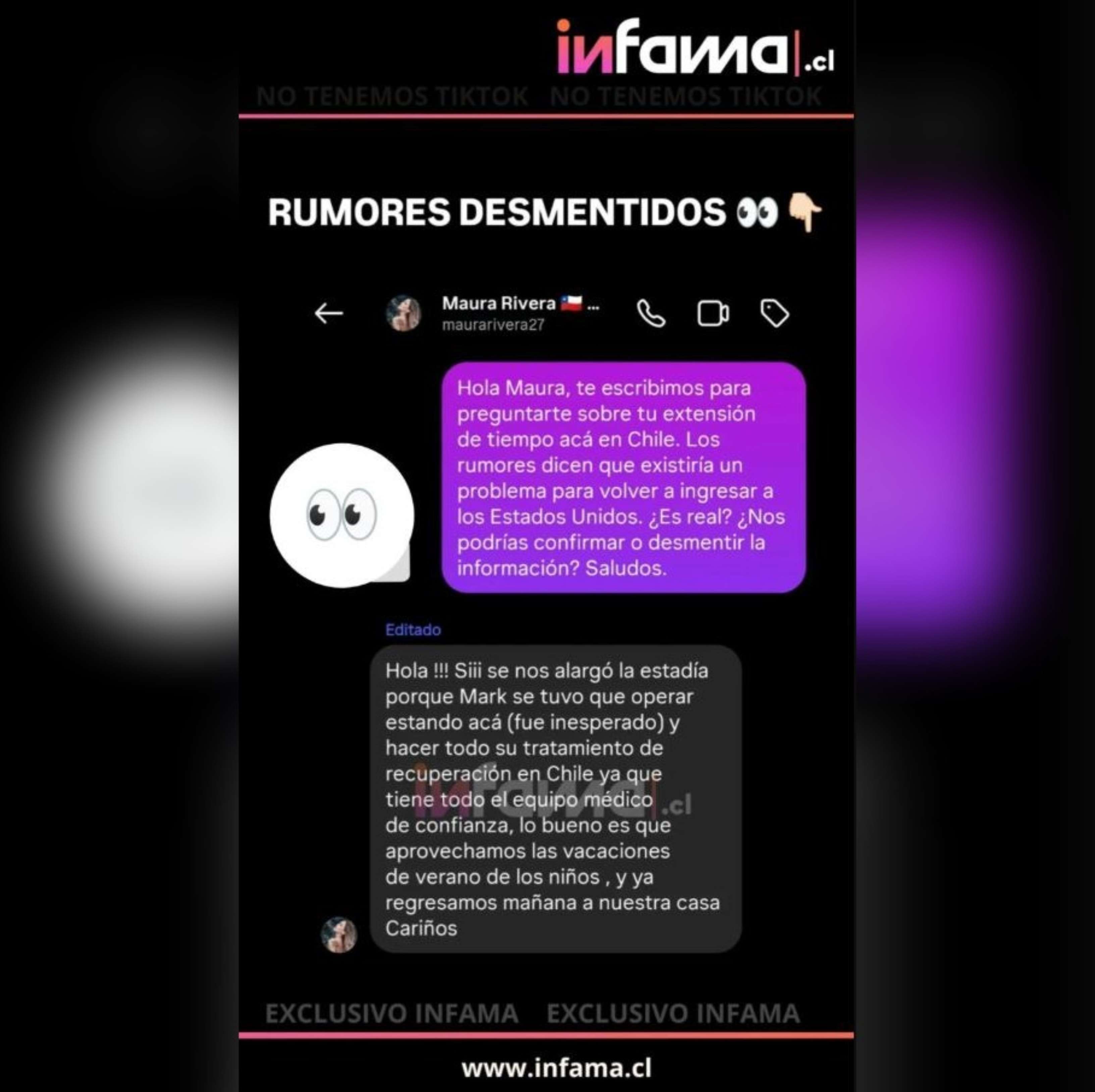 Respuesta de Maura Rivera a Infama