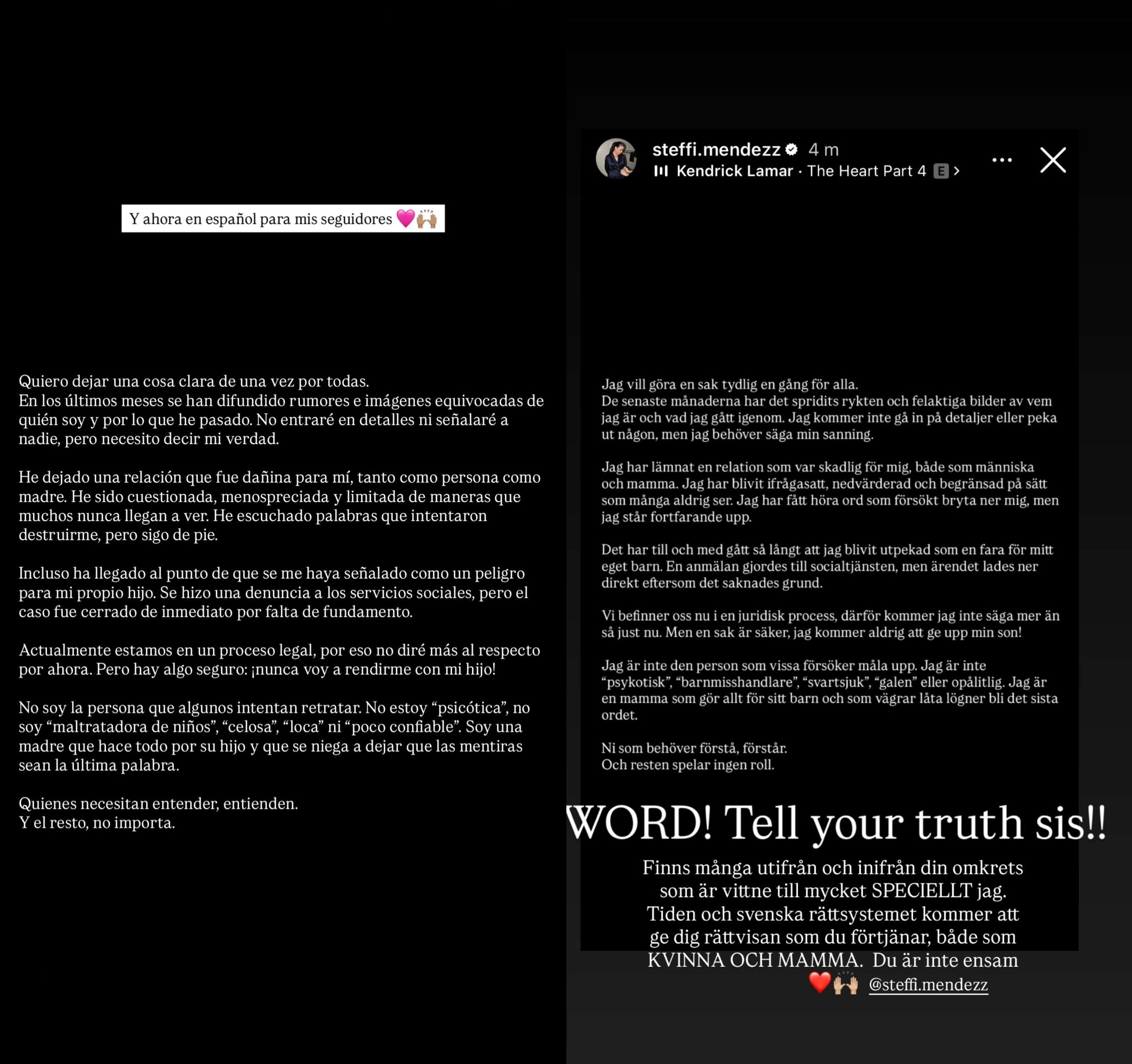 Historias de Instagram de Steffi y Leo Jr. Méndez