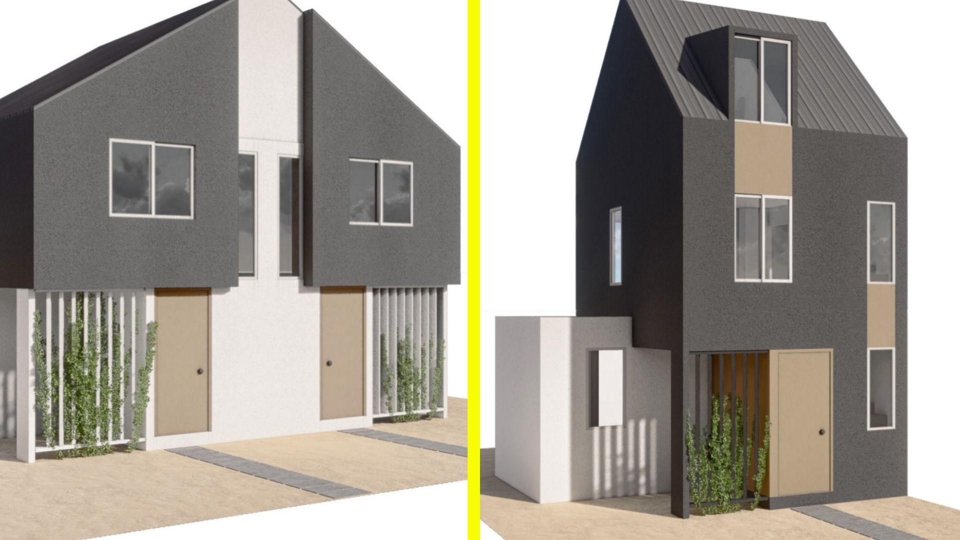 Casa tipo A y casa tipo B. 