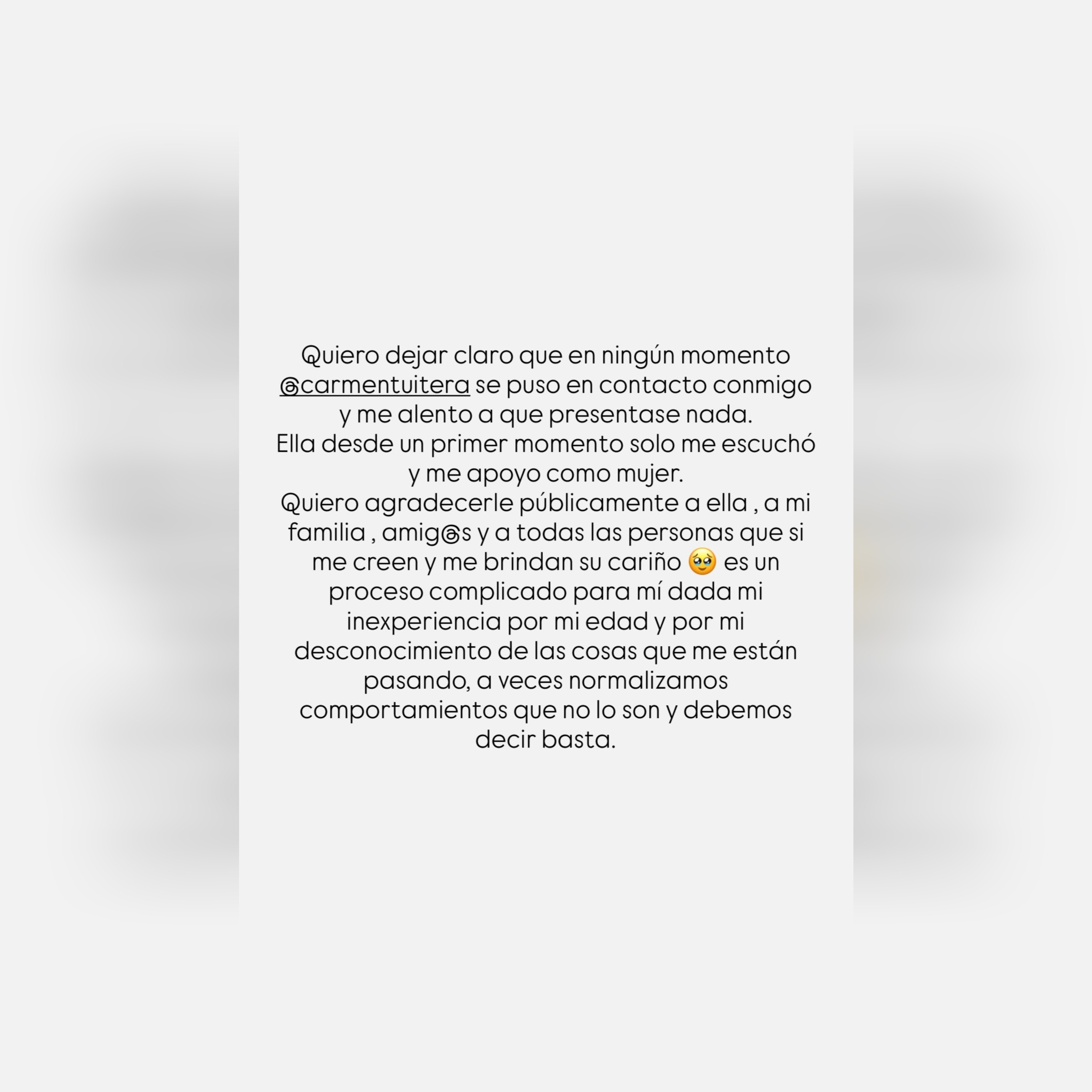 Historia de Instagram de Saray Mercado