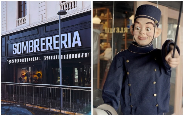 La fachada de la sombrerería y el icónico maniquí que le da origen a su nombre (Instagram)